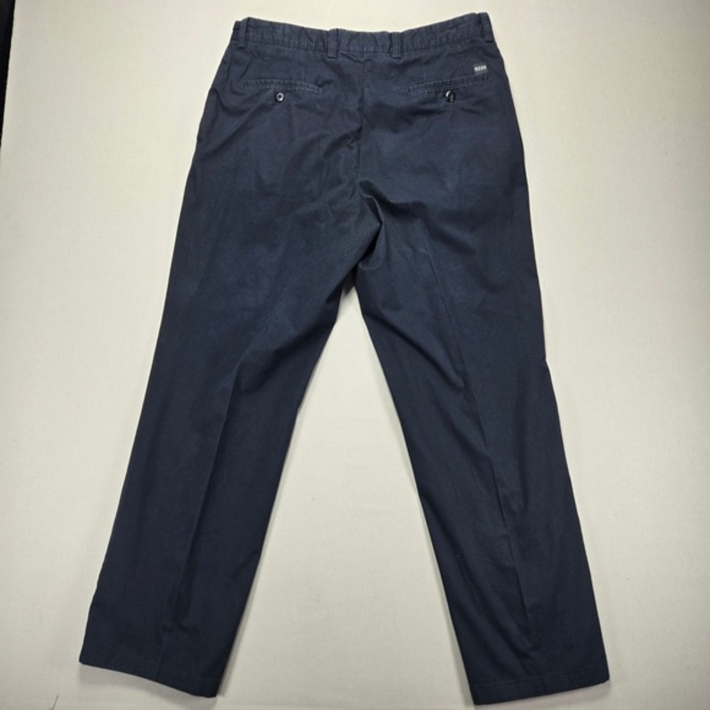 Hugo Boss Pants Speaker Dress Chinos Stretch Cotton Blue Mens Size 52 Big & Tall - Picture 2 of 9